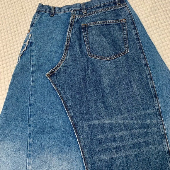Deconstructed Denim Jeans Skirt By Jasper Jing - Picture 5 of 12